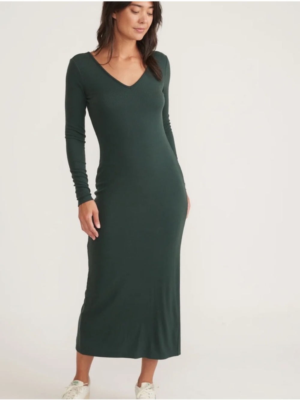 Marine Layer Lexi Rib V-Neck Maxi Dress Medium